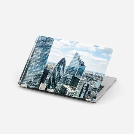 Laptop-Aufkleber moderne London skyline mit gläsernen wolkenkratzern – Pixers®