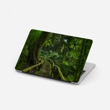 Laptop-Aufkleber ruhiger dschungelsteg durch üppigen regenwald – Pixers®