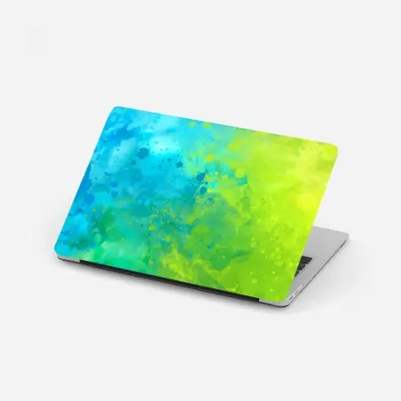 Laptop-Aufkleber lebhafte türkis und limetten aquarellspritzer – Pixers®