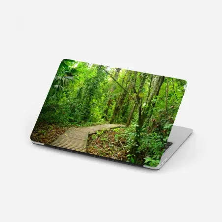 Laptop-Aufkleber tropischer steg im üppigen wald – Pixers®