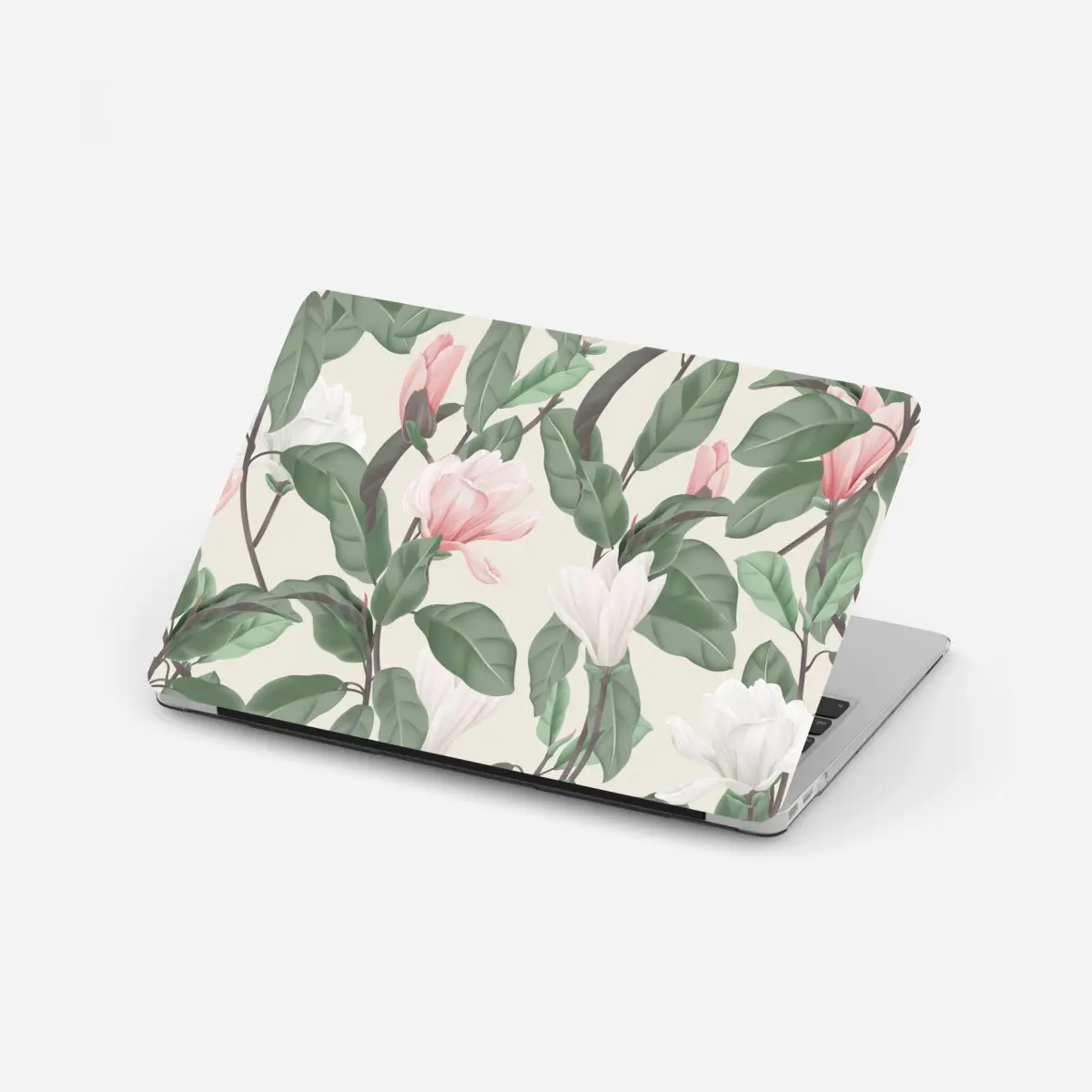 Laptop-Aufkleber pastell magnolienmuster – Pixers®