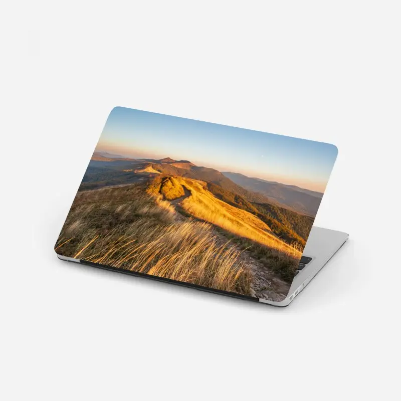 Laptop-Aufkleber goldener bergkamm im sonnenuntergang