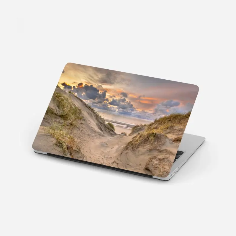 Laptop-Aufkleber sonnenuntergang über den dünen