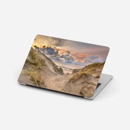 Laptop-Aufkleber sonnenuntergang über den dünen – Pixers®