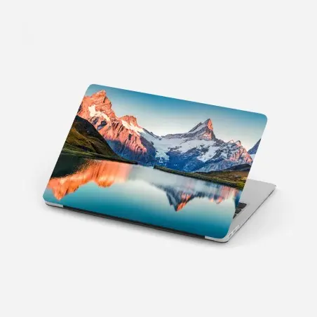 Laptop-Aufkleber sonnenuntergangsreflexionen am Bachalpsee, Schweiz – Pixers®