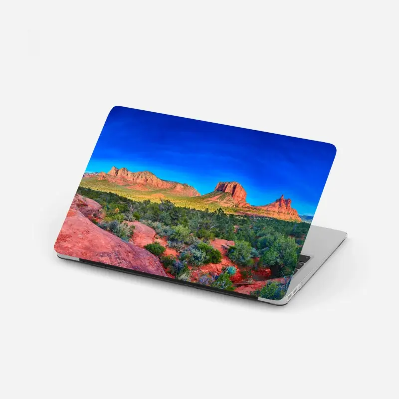 Laptop-Aufkleber panoramablick auf Bell Rock und Courthouse Butte, Sedona