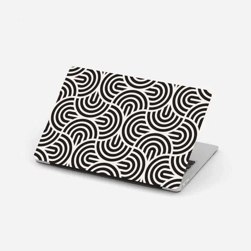 Laptop-Aufkleber schwarz-weiß geometrisches muster