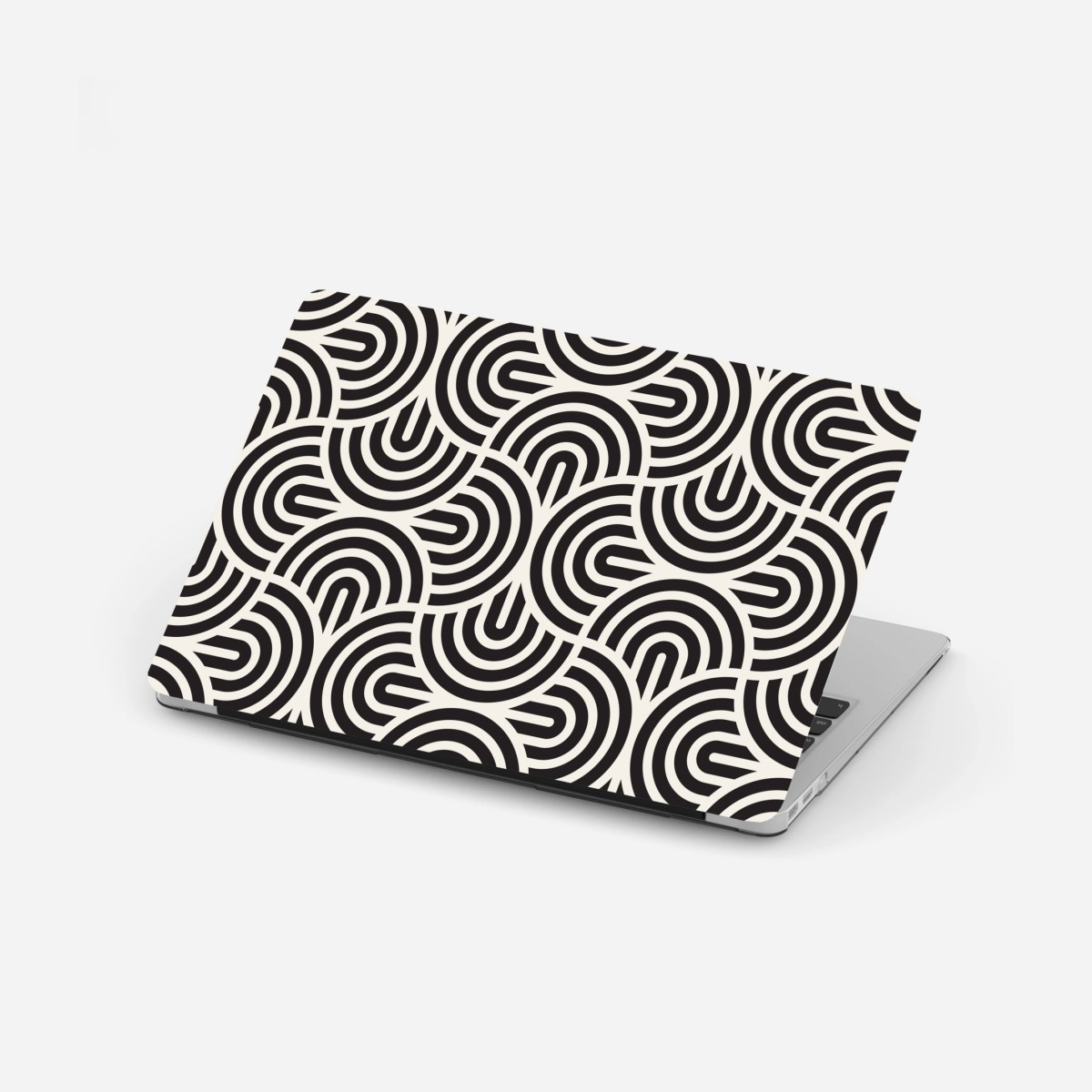 Laptop-Aufkleber schwarz-weiß geometrisches muster – Pixers®
