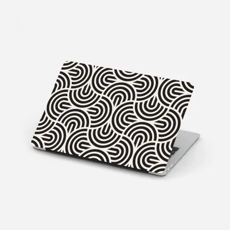 Laptop-Aufkleber schwarz-weiß geometrisches muster – Pixers®