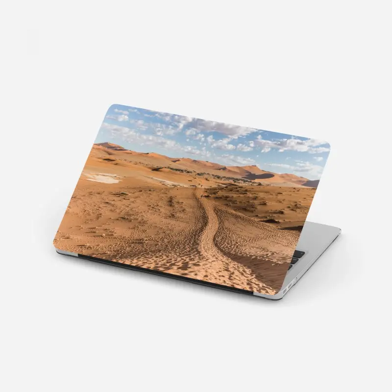Laptop-Aufkleber weite wüstendünen unter blauem himmel