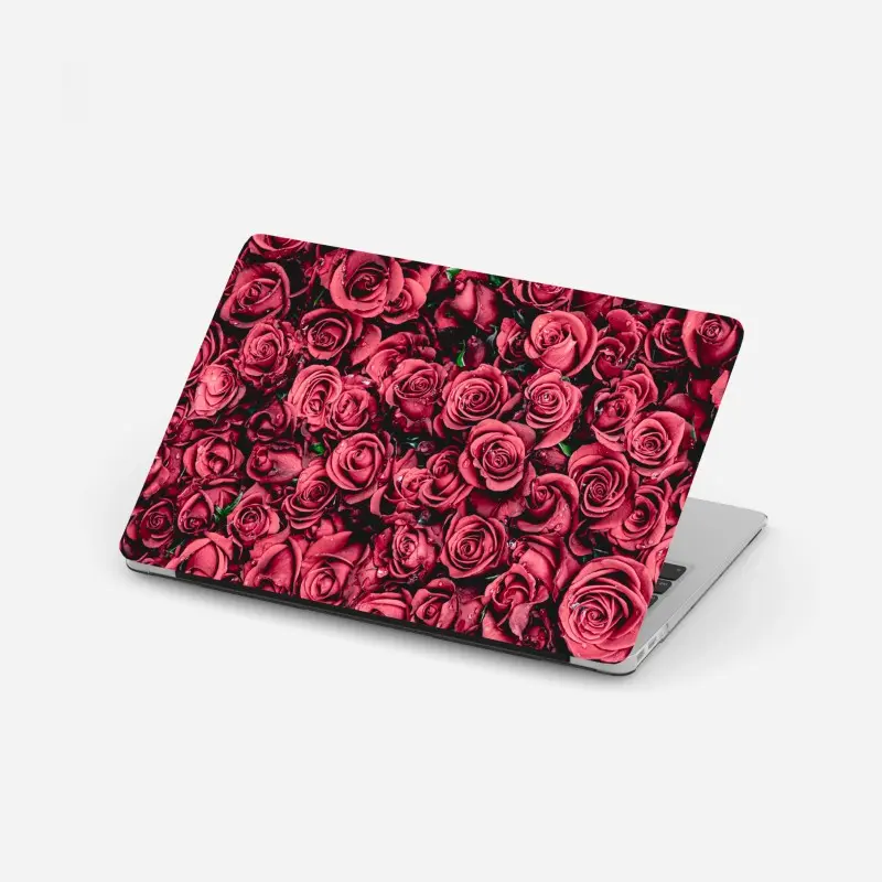 Laptop-Aufkleber pralle rote rosen wandbild