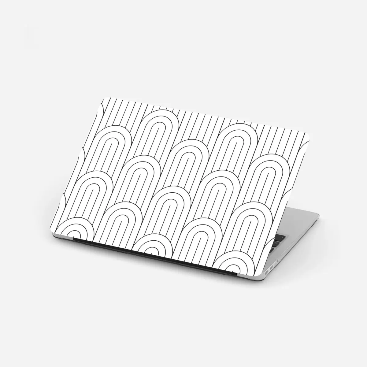 Laptop-Aufkleber monochromes bogenmuster – Pixers®