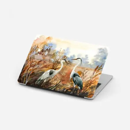 Laptop-Aufkleber zwei reiher im herbstlichen sumpf – Pixers®