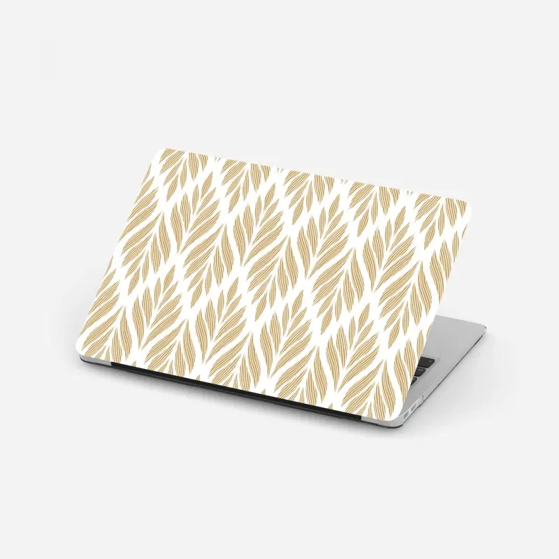 Laptop-Aufkleber goldenes blattmuster nahtloses design
