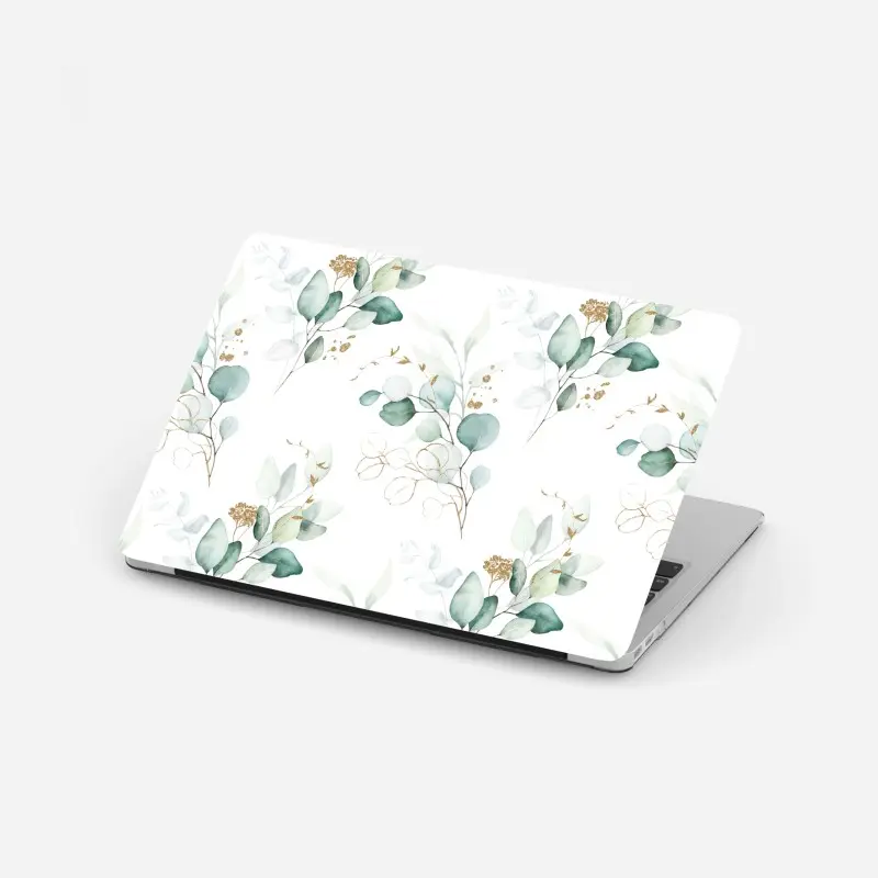 Laptop-Aufkleber eukalyptus aquarell muster in grüntönen