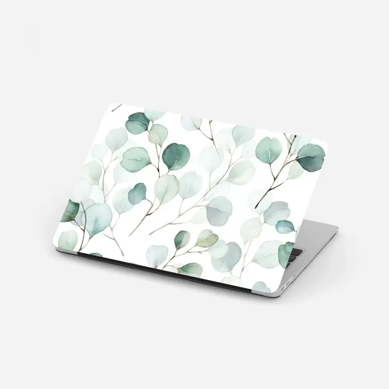 Laptop-Aufkleber zarter eukalyptus-aquarell blättermuster