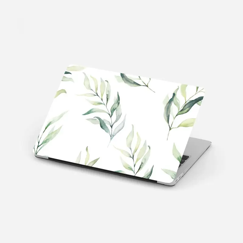 Laptop-Aufkleber sanftes aquarellmuster mit eukalyptusblättern