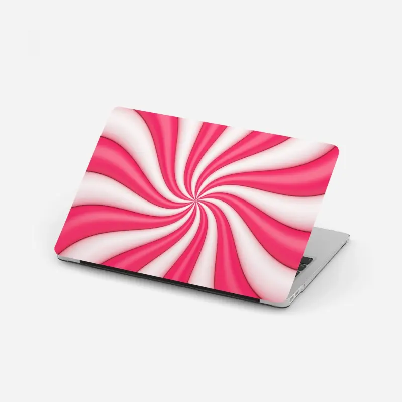 Laptop-Aufkleber rosa bonbonspirale