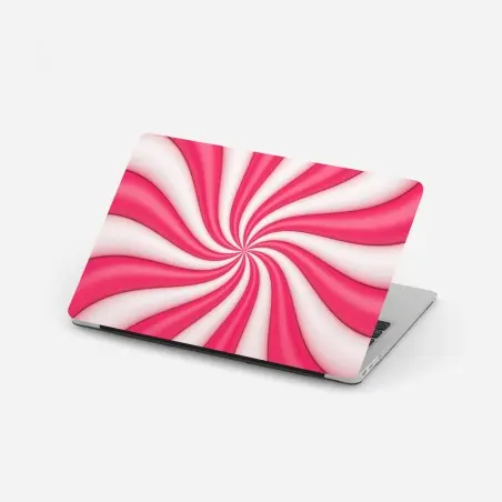 Laptop-Aufkleber rosa bonbonspirale – Pixers®