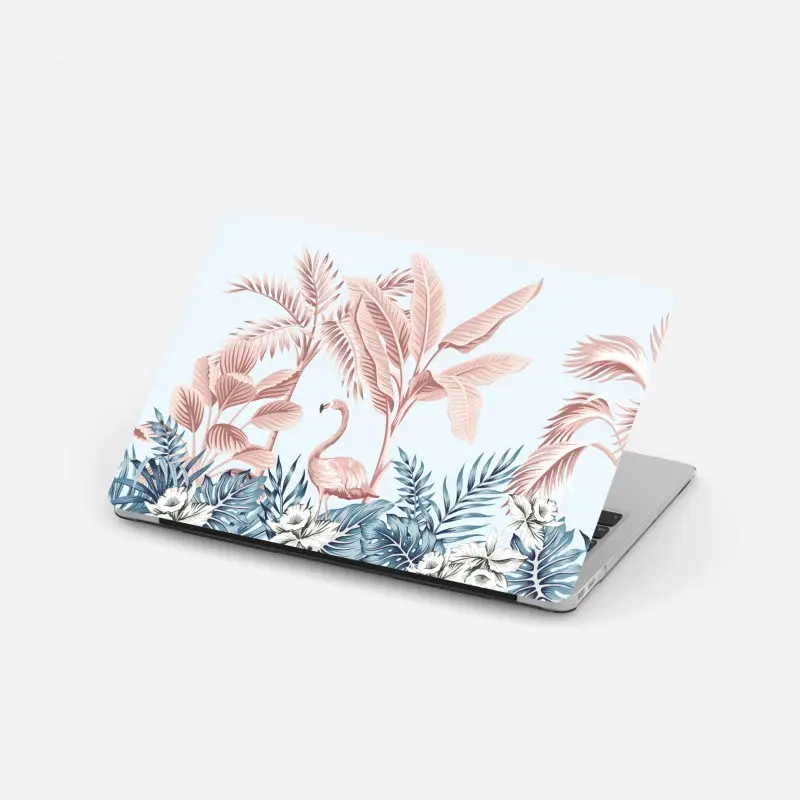 Laptop-Aufkleber pastell tropischer flamingo garten