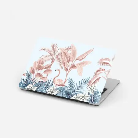 Laptop-Aufkleber pastell tropischer flamingo garten – Pixers®