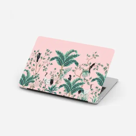 Laptop-Aufkleber pastell tropisches botanisches muster mit kranichen – Pixers®