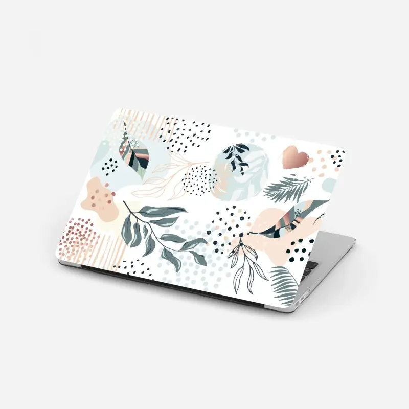 Laptop-Aufkleber pastellfarbenes botanisches abstraktes muster