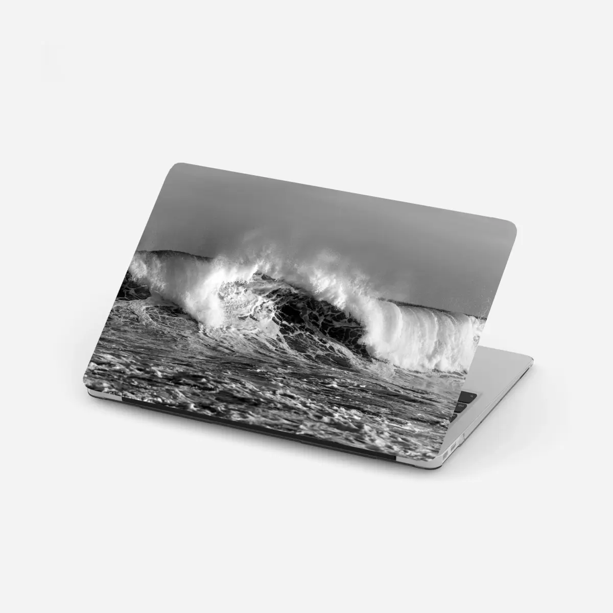 Laptop-Aufkleber dramatische schwarzweiß-welle des ozeans – Pixers®