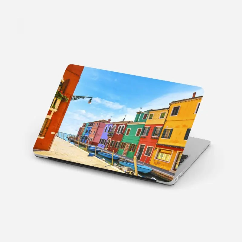 Laptop-Aufkleber bunte kanalhäuser von Burano