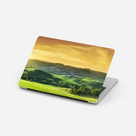 Laptop-Aufkleber Toskana hügel im sonnenuntergang – Pixers®
