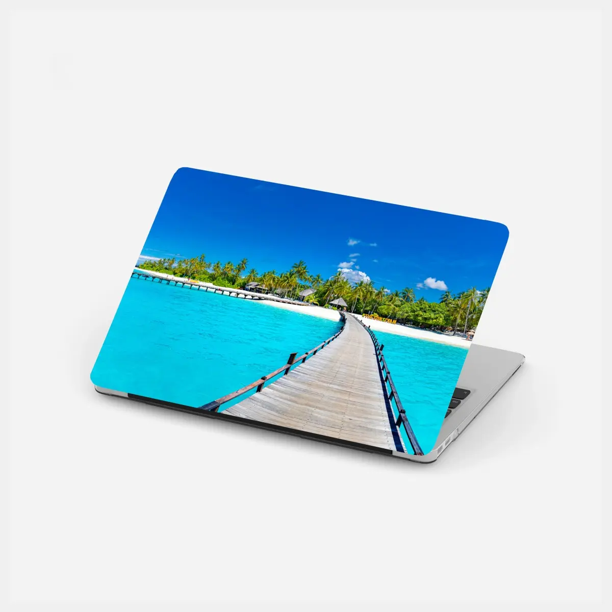 Laptop-Aufkleber tropischer türkiser strand – Pixers®