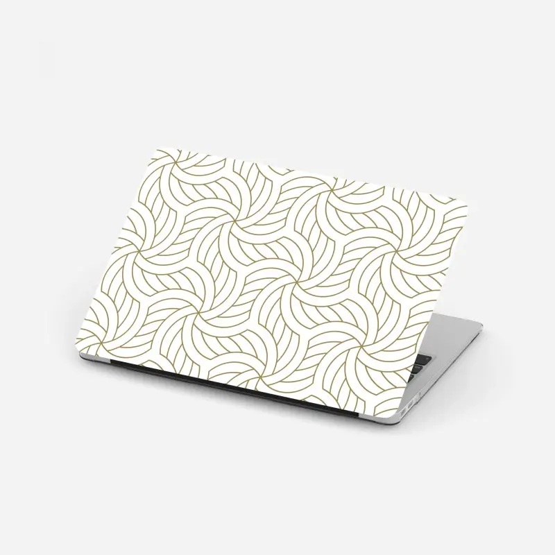 Laptop-Aufkleber goldenes geometrisches wirbelmuster