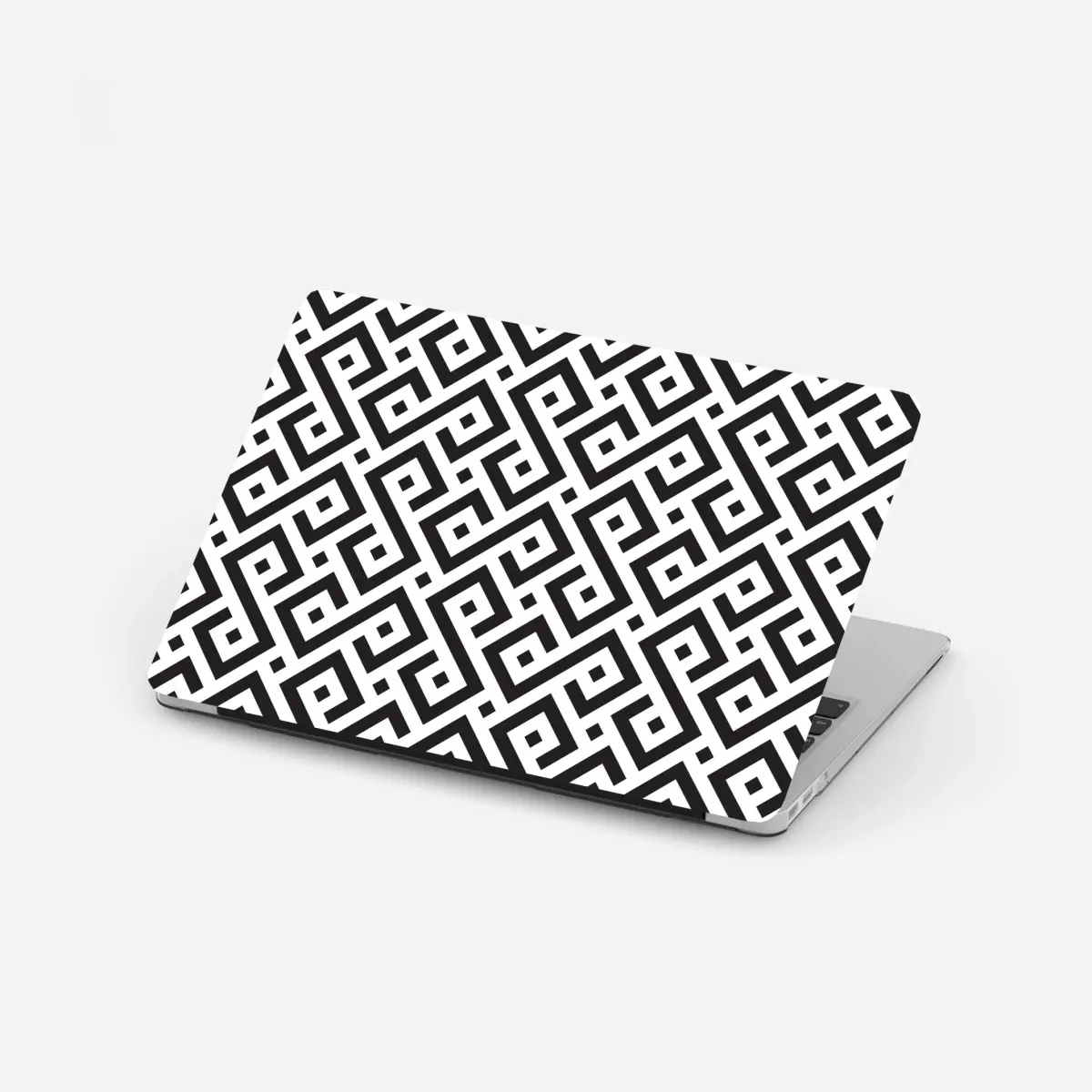 Laptop-Aufkleber zeitloses schwarz-weiß geometrisches muster – Pixers®