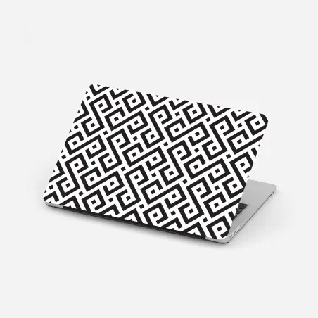 Laptop-Aufkleber zeitloses schwarz-weiß geometrisches muster – Pixers®