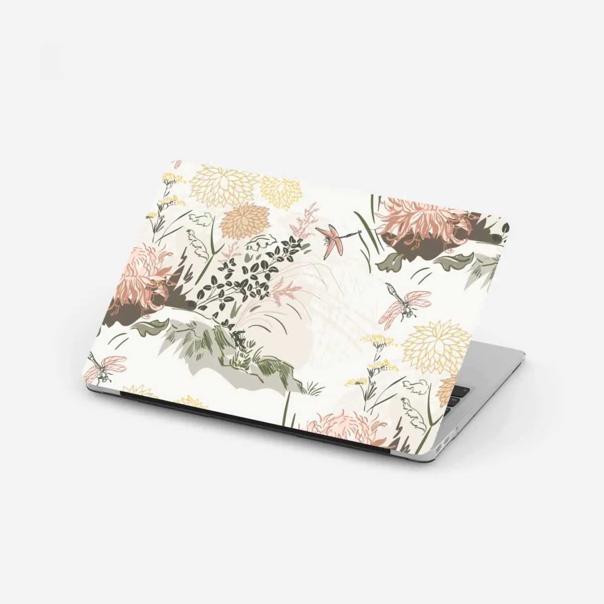 Laptop-Aufkleber zartes pastell-blumenmuster – Pixers®