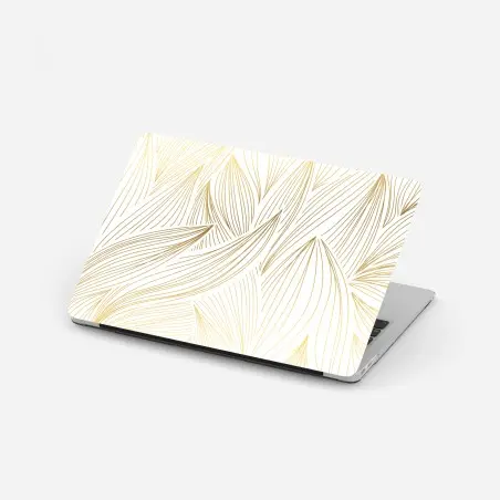 Laptop-Aufkleber goldene blattlinien – Pixers®