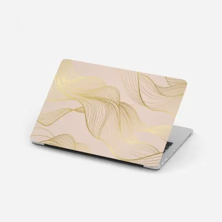Laptop-Aufkleber abstraktes muster goldener wellen – Pixers®