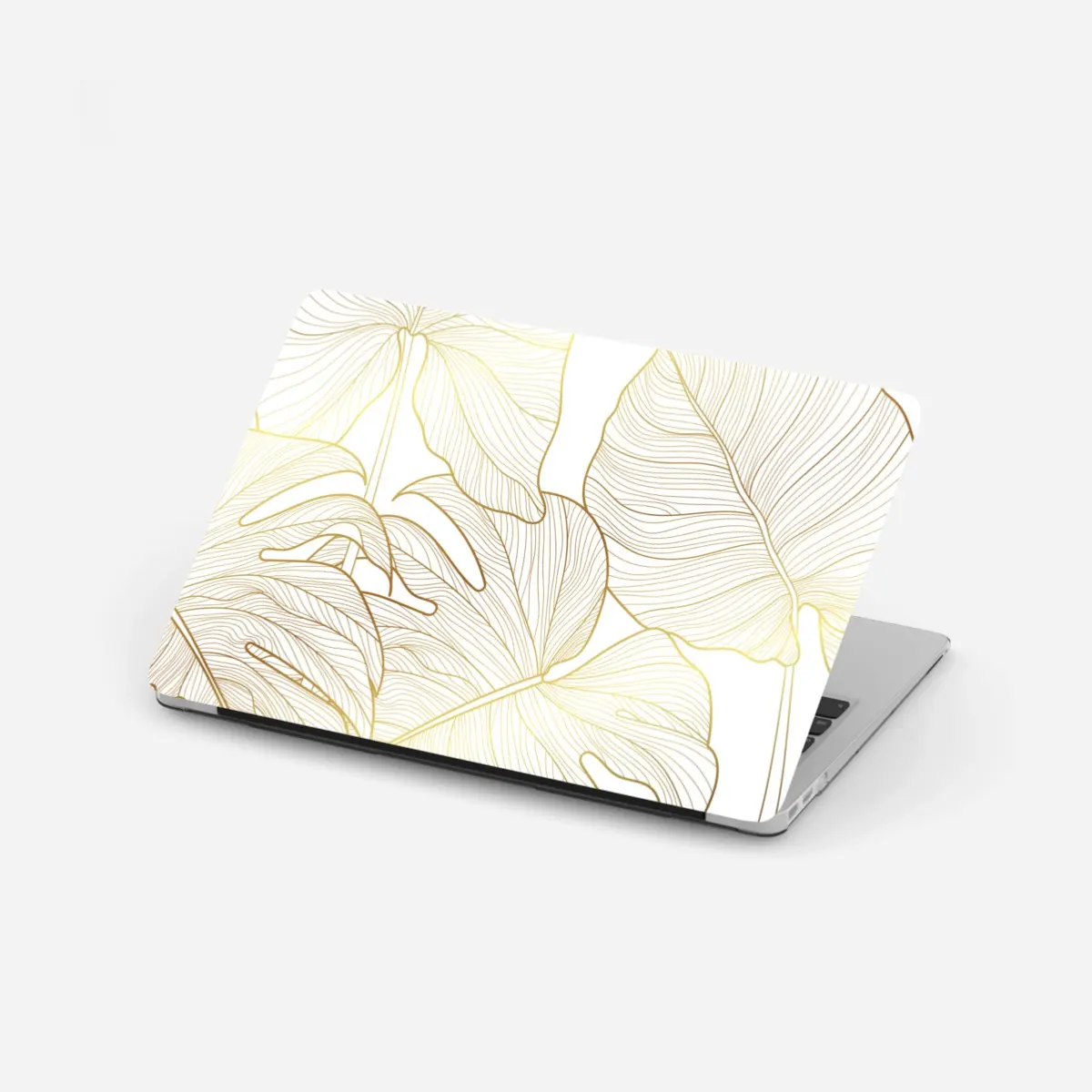 Laptop-Aufkleber goldene botanische blattzeichnung – Pixers®