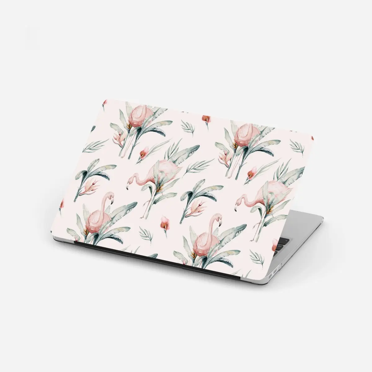 Laptop-Aufkleber aquarell flamingo tropisches muster – Pixers®