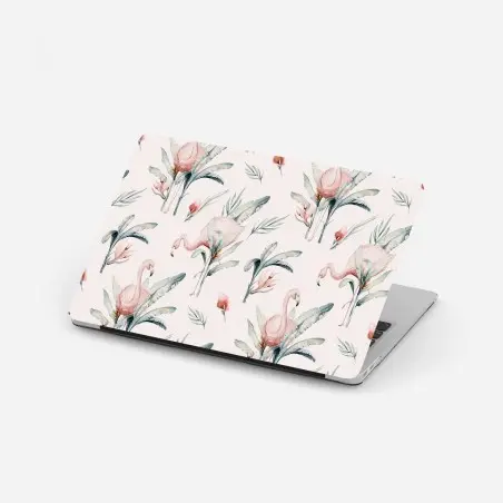 Laptop-Aufkleber aquarell flamingo tropisches muster – Pixers®