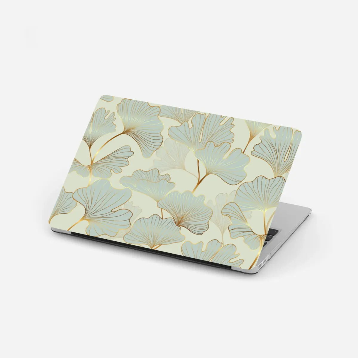 Laptop-Aufkleber pastell ginkgo blättermuster mit goldakzenten – Pixers®