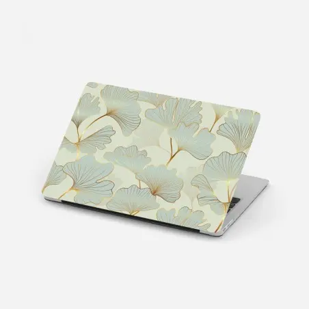Laptop-Aufkleber pastell ginkgo blättermuster mit goldakzenten – Pixers®