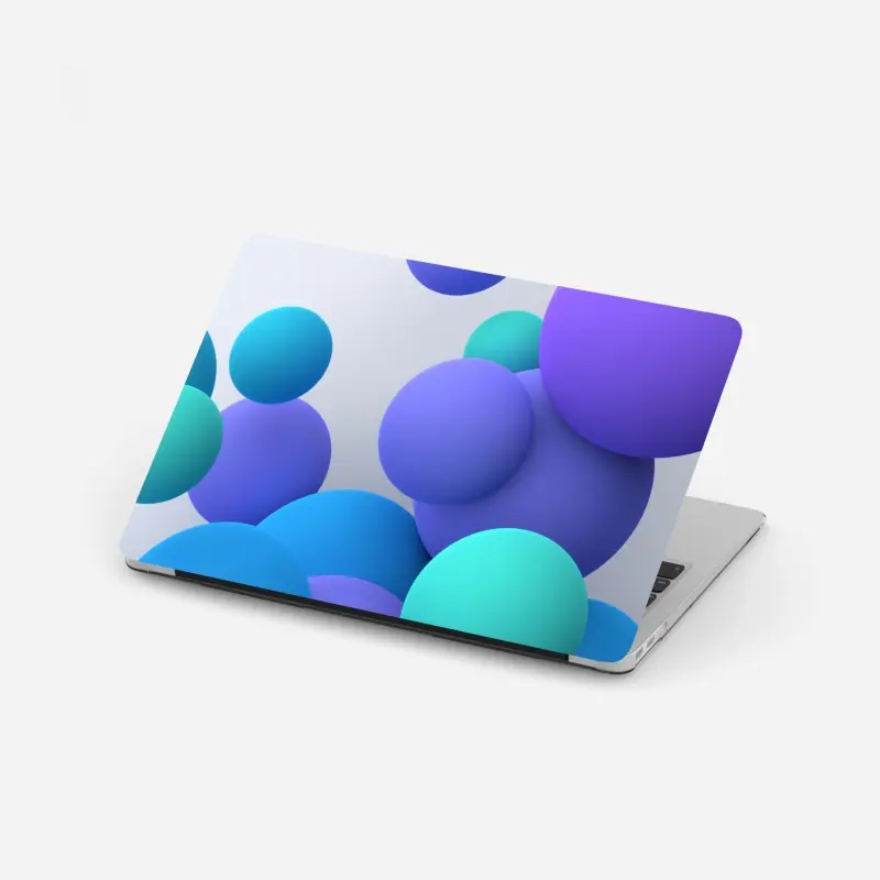 Laptop-Aufkleber bunte schwebende kugeln 3d abstrakt