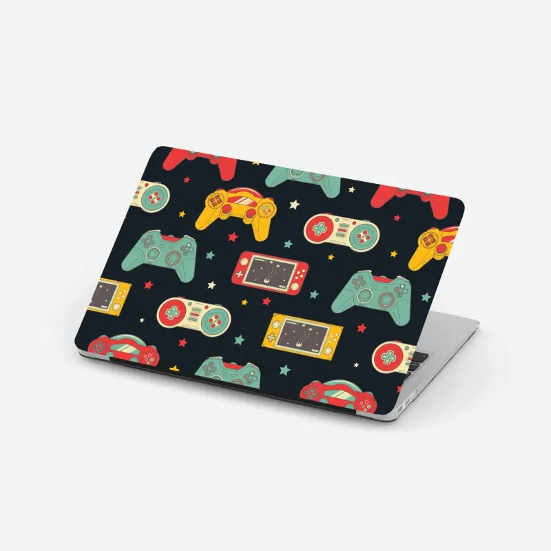 Laptop-Aufkleber retro gamecontroller muster