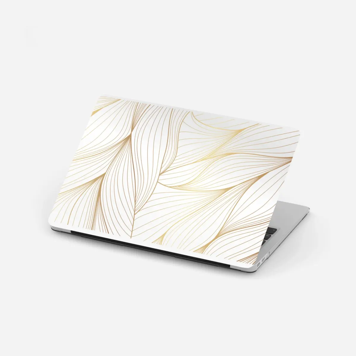 Laptop-Aufkleber goldene fließende linien abstraktes design – Pixers®