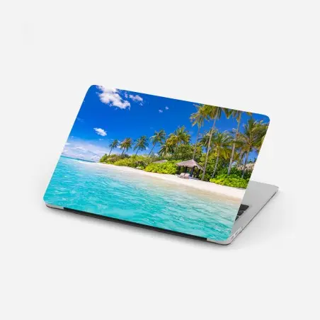 Laptop-Aufkleber tropischer türkisstrand – Pixers®