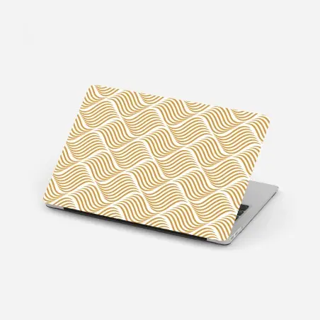 Laptop-Aufkleber goldenes wellenmuster wanddeko – Pixers®
