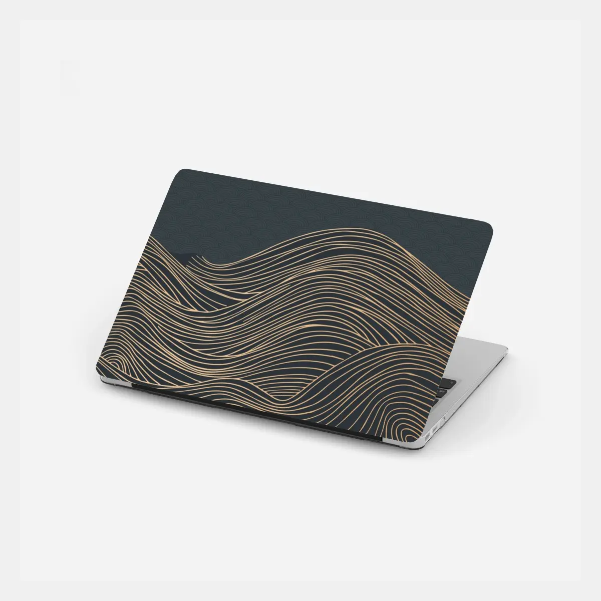 Laptop-Aufkleber goldene wellen im japanischen stil – Pixers®