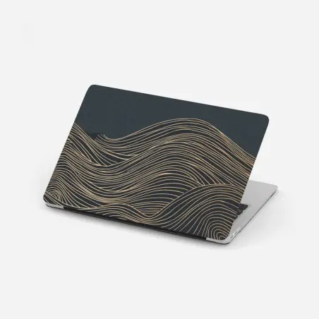 Laptop-Aufkleber goldene wellen im japanischen stil – Pixers®