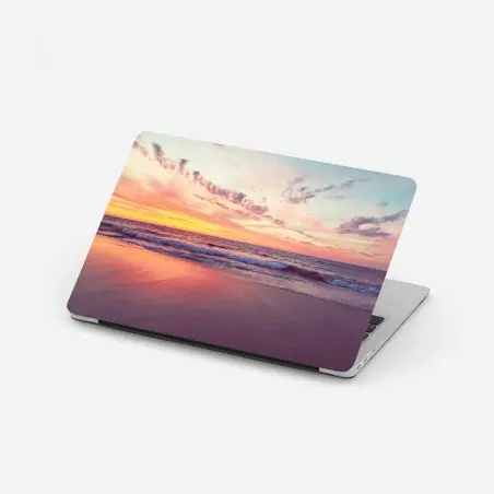 Laptop-Aufkleber pastelliger sonnenuntergang über ruhigem meer – Pixers®